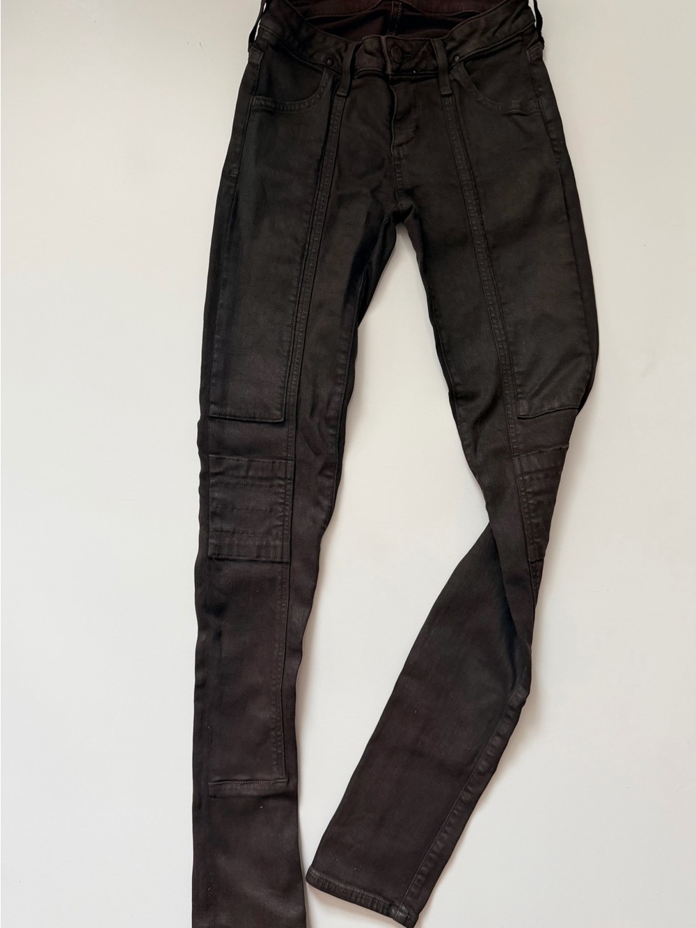 Citizens Of Humanity Coated Brown Skinny Cargo-Panel Jeans
